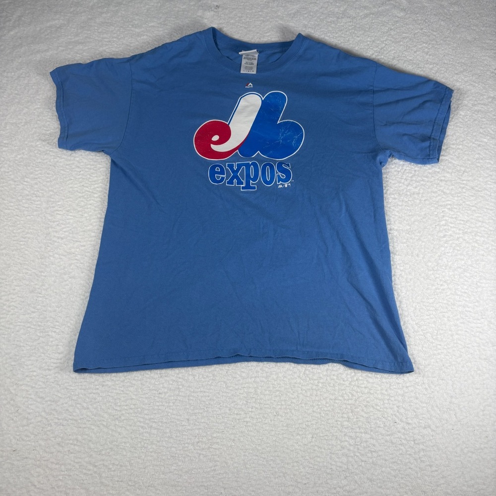 Majestic Men's Large Montreal Expo Baby Blue T-Shirt